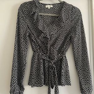 Black polkadot too with belt
